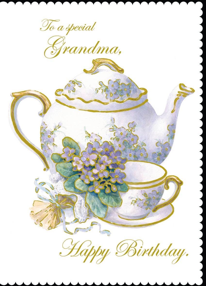 TEA THEMED BIRTHDAY CARD PACK CWFATEACARD-18P