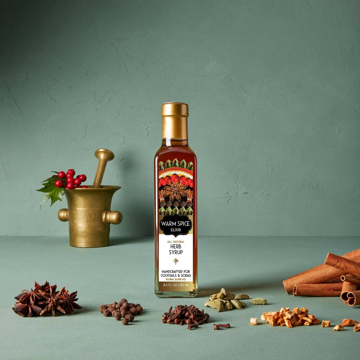 NEW! Warm Spice Elixir All Natural Cocktail & Soda Syrup.: Small - 2 oz/60mL