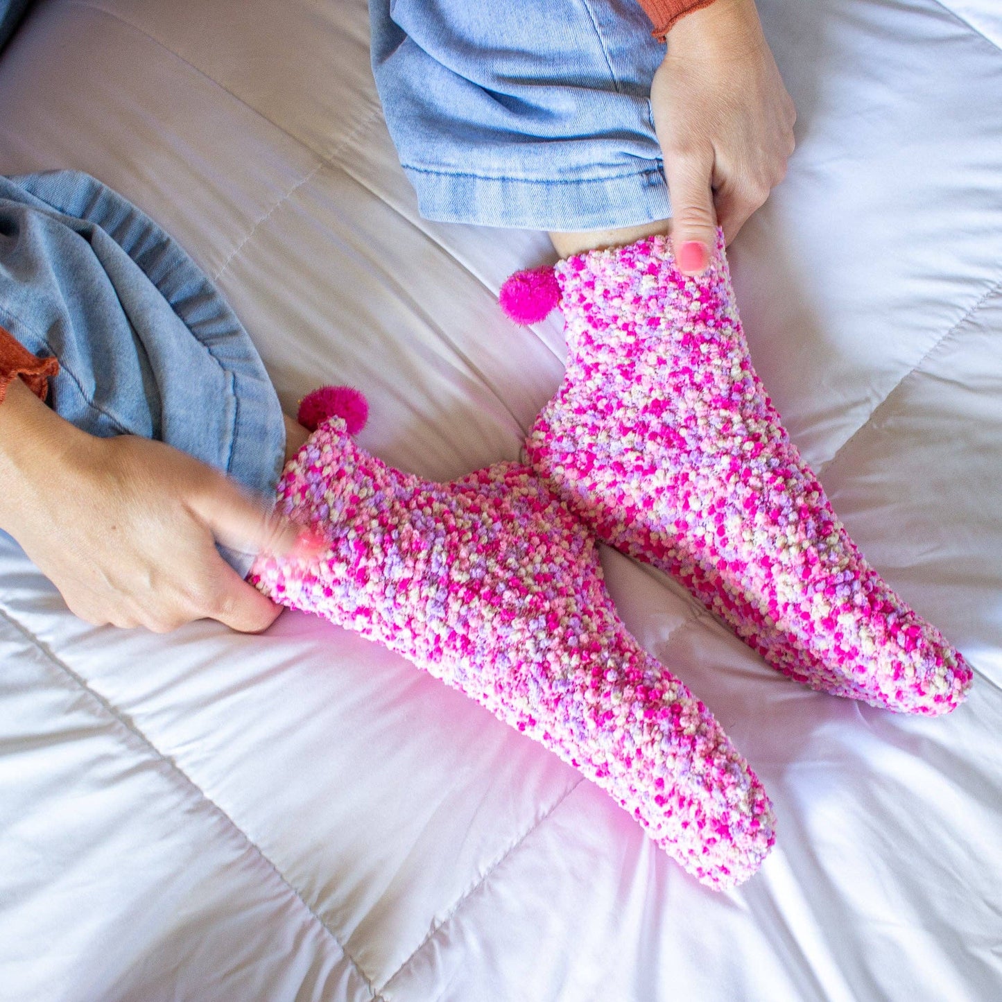 Cozy Cupcake Socks |: Blush/Pink(Plain)