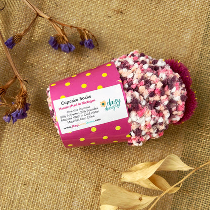 Cozy Cupcake Socks | Burgundy Wine (Plain)