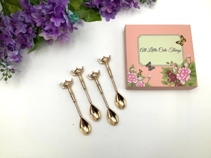 Gold Plated spoon with Teapot Handles Gift Box Tea Coffee