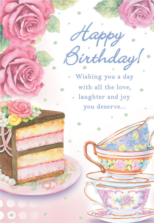 Indulge - Cake And Cups Greeting Card 08377