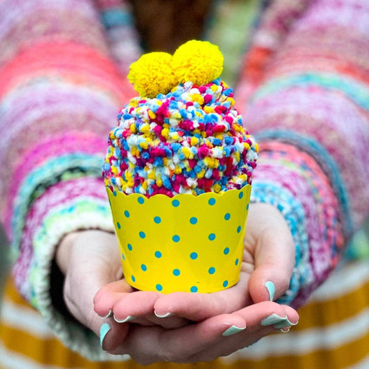 Cozy Cupcake Socks | Yellow Confetti (Plain)